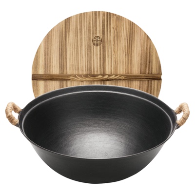 王源吉铸铁锅手工无涂层