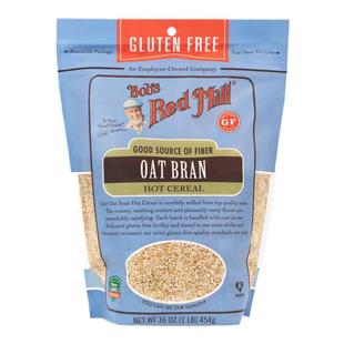 鲍勃红磨坊美国进口燕麦麸皮无麸质即食冲饮健身营养代餐454g/袋