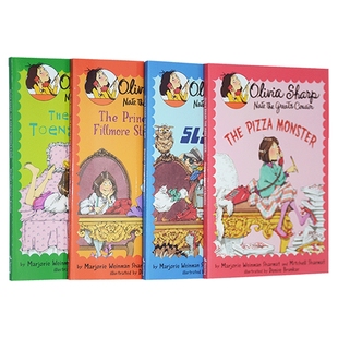 华研原版 大侦探内特同作者 Olivia Sharp 系列 儿童章节桥梁书4册 英文原版儿童绘本 Nate the Great 英文版 进口英语书籍