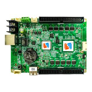 灵信E6控制卡 LED显示屏广告屏滚动屏走字屏单双色全彩网口控制卡