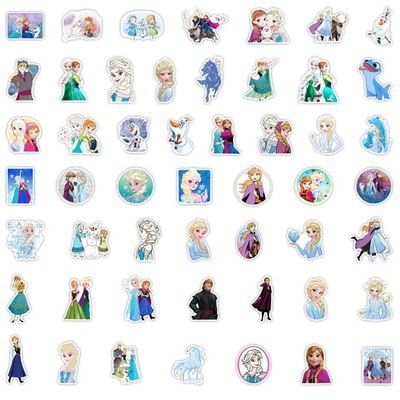 50张卡通爱莎公主装饰防水贴纸
