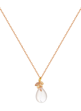 一撇一捺YPYN露凝叶语颈饰白色母贝项链女925银锁骨链金色高级感