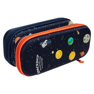 得力笔袋男孩子小学生大容量高颜值日系新款流行中学生拉链款文具盒女孩多功能幼儿园铅笔盒儿童马克笔收纳袋