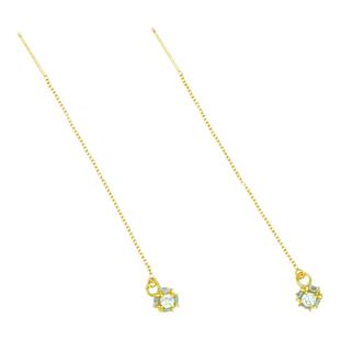 TYUSHA闪闪 迷你镶嵌锆石转运球美国进口14K注金包金耳线耳环女