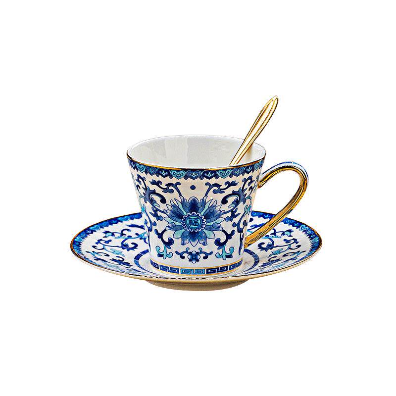 景德镇中式珐琅杯陶瓷咖啡杯