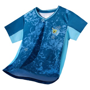 川崎青少年羽毛球服套装海绵宝宝男童速干透气运动训练短裤短袖