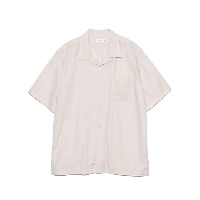 NANAMICA Open Collar Panama纱网透气宽松短袖休闲衬衣自然白