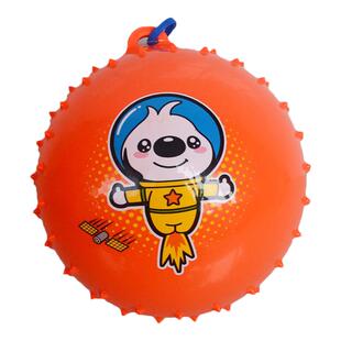 幼儿园8寸带绳子的皮球玩具 儿童弹簧绳红按摩球链子拍拍软西瓜球