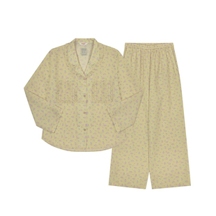 Ullala乌拉拉韩国睡衣女秋冬长袖家居服套装翻领大码宽松上衣薄款