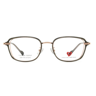 查尔斯桃心素颜钛架超轻近视眼镜框透明男女显脸小镜架高级CH1116