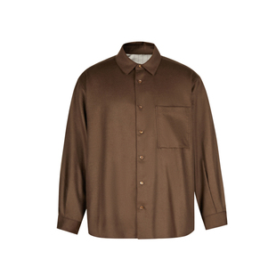 速写奥莱outlets男装2023秋新品衬衣宽松衬衫领长袖时尚衬衣