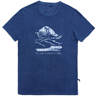 【神山】豆制植物蓝染草木染indigo手绘岗仁波齐蜡染短袖T恤