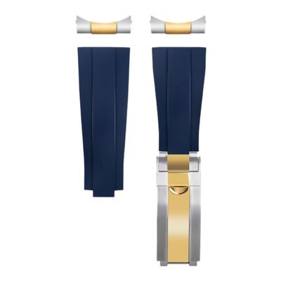 钢片氟橡胶适用帝舵陀启程碧湾青铜小红花蓝黑怪兽男款手表带22MM