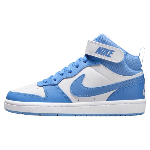 Nike高帮魔术贴板鞋 COURT BOROUGH 白蓝色运动鞋 CD7782-123-125