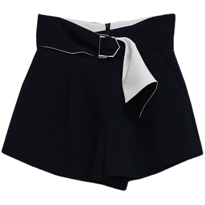 commemoi褶裥高腰短裤