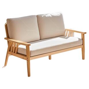 实木打造布艺小户型沙发原木风客厅双三人位直排休闲简约民宿