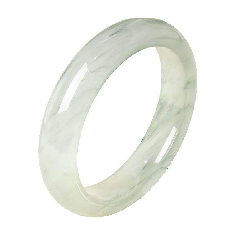 【贵妃镯】中国黄金珍尚银天山翠玉手镯冰透女生日礼物送女友妈妈