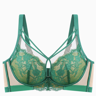 小胸加厚聚拢显大内衣胸前交叉带美胸性感镂空5CM乳胶厚杯文胸85A
