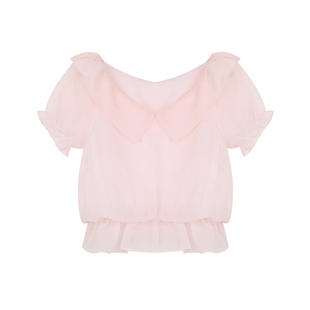 炸鸡欧尼JeJuna 夏日冰柚 冰沙夏日粉清透氧气感上衣半身伞裙套装