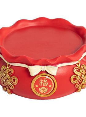 新中式福袋树脂茶宠底座摆件