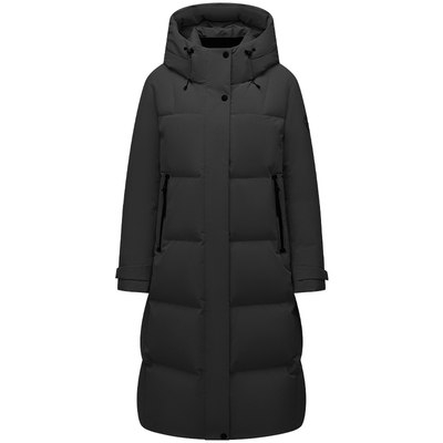 坦博尔长款连帽羽绒服女2025年冬新款小个子直筒修身加厚保暖外套