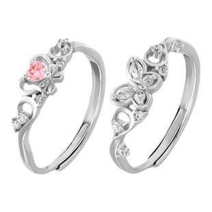 VIVIWELL翼见钟情 闪耀情侣对戒高级小众原创设计纯银闺蜜戒指