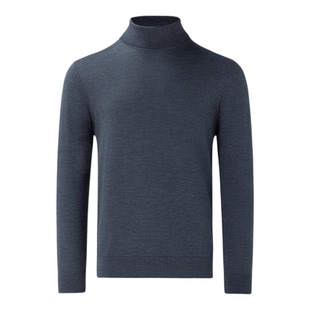 Aquascutum/雅格狮丹秋冬新品男保暖高领羊毛针织衫打底毛衣通勤