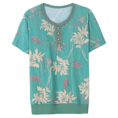 口袋冰丝妈妈蚕丝T恤厂家直销