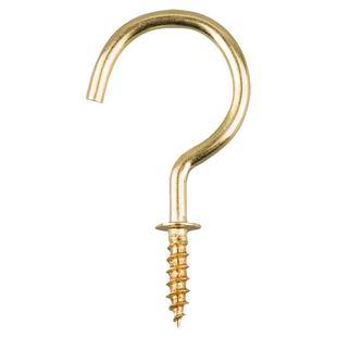 铁艺防锈羊眼钩杯钩自攻螺丝钩金色问号钩开口灯钩挂杯子挂灯笼