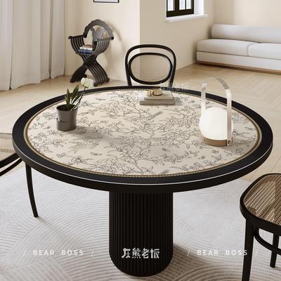 春燕复古风氛围感皮革桌垫免洗防水防油垫子圆形桌布家用台布