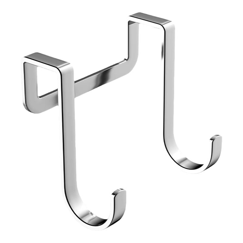 不锈钢双s型重物挂钩免打孔强力承重门后多功能柜门高级收纳挂架
