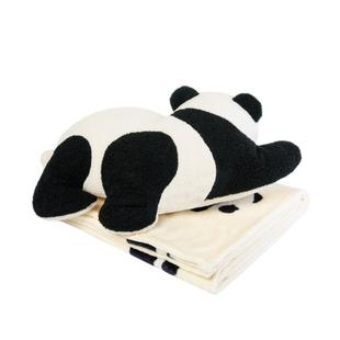 大熊猫靠垫午睡毯抱枕二合一折叠被子抱枕两用女生抱毯沙发空调毯