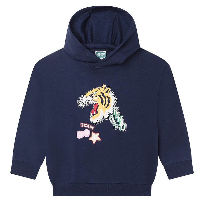 KENZO KIDS童装春秋儿童老虎图案连帽休闲卫衣K15693