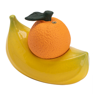 橙蕉【成交】创意橙子香蕉陶瓷线香插香托香座家用室内香薰炉摆件