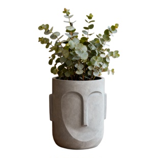 北欧风创意人物头像大口径花盆水泥质感花箱室内装饰花盆绿植盆栽