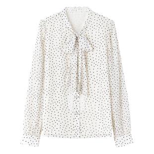 波点内搭长袖女士衬衫2026年春季新款女装通勤休闲通勤风上衣