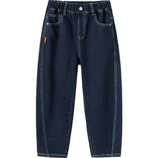 【balaOne】巴拉巴拉童装儿童裤子男童2025新款春秋装加绒牛仔裤