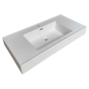 国产可丽耐肤感一体盆48宽家用洗手盆人造石材卫生间洗脸池台定制