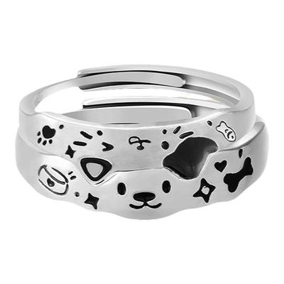 VIVIWELL可爱猫狗戒指s925银