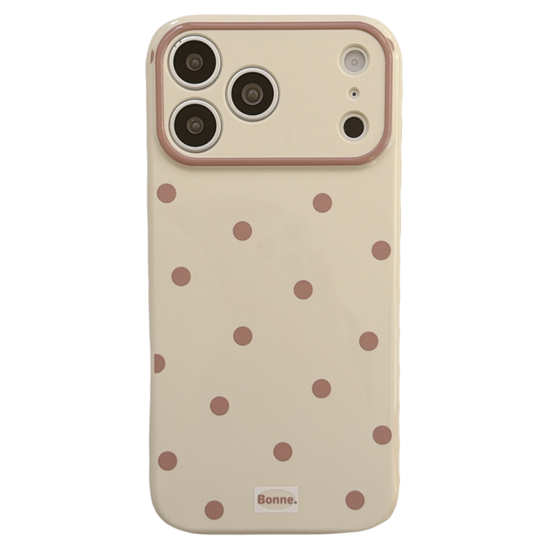 jze 韩系简约甜美可爱波点适用苹果17ProMax手机壳iphone15新款16pro女款13小众15pro超好看全包防摔保护套14