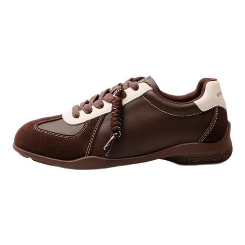 复古拼色平底德训鞋女鞋子2025新款秋季厚底运动鞋阿甘休闲鞋板鞋