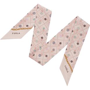【情人节礼物】FURLA芙拉METROPOLIS女士桑蚕丝束发带绑包包丝巾