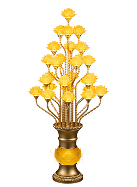 新款EQ5花瓶莲花灯LED水琉璃落地黄光大灯长明插电供佛灯居家佛堂