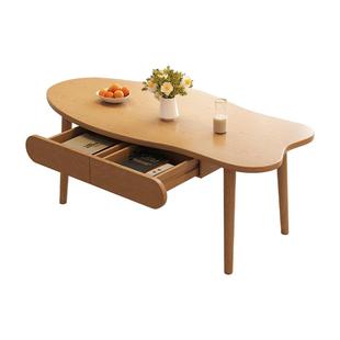 茶几客厅家用2025新款小户型创意实木小桌子原木奶油风极简小茶桌