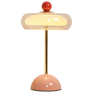 奶油风台灯卧室床头灯高级感2025新款粉女孩复古轻奢充电氛围夜灯