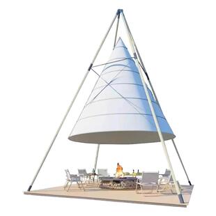 网红竹节灯笼帐篷户外露营营地酒吧餐饮烧烤火锅店大型遮阳圆锥形