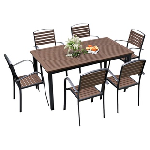 户外桌椅庭院花园餐桌椅组合阳台茶桌咖啡厅露台室外休闲塑木桌椅