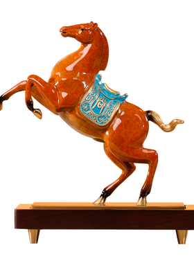 铜马生肖马黑色马到成功铜摆件