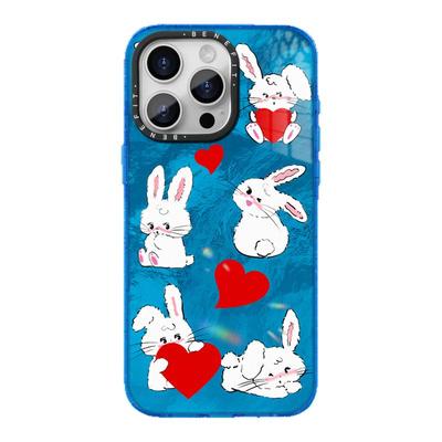 benefit蓝底爱心顽皮小兔17适用于iphone16promax苹果15PRO晶盾磁吸手机壳13新款14套12冰川纹防摔彩色边框