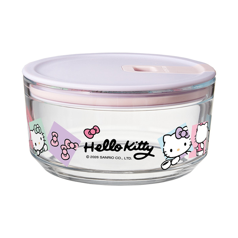 Neoflam三丽鸥Hello kitty星期系列圆形玻璃保鲜盒学生带饭餐盒